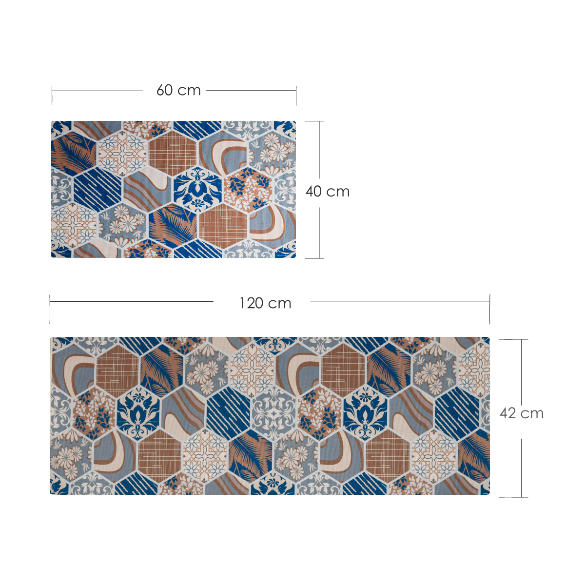 Tapete De Cocina 2 Piezas Impermeable Antideslizante Mosaico