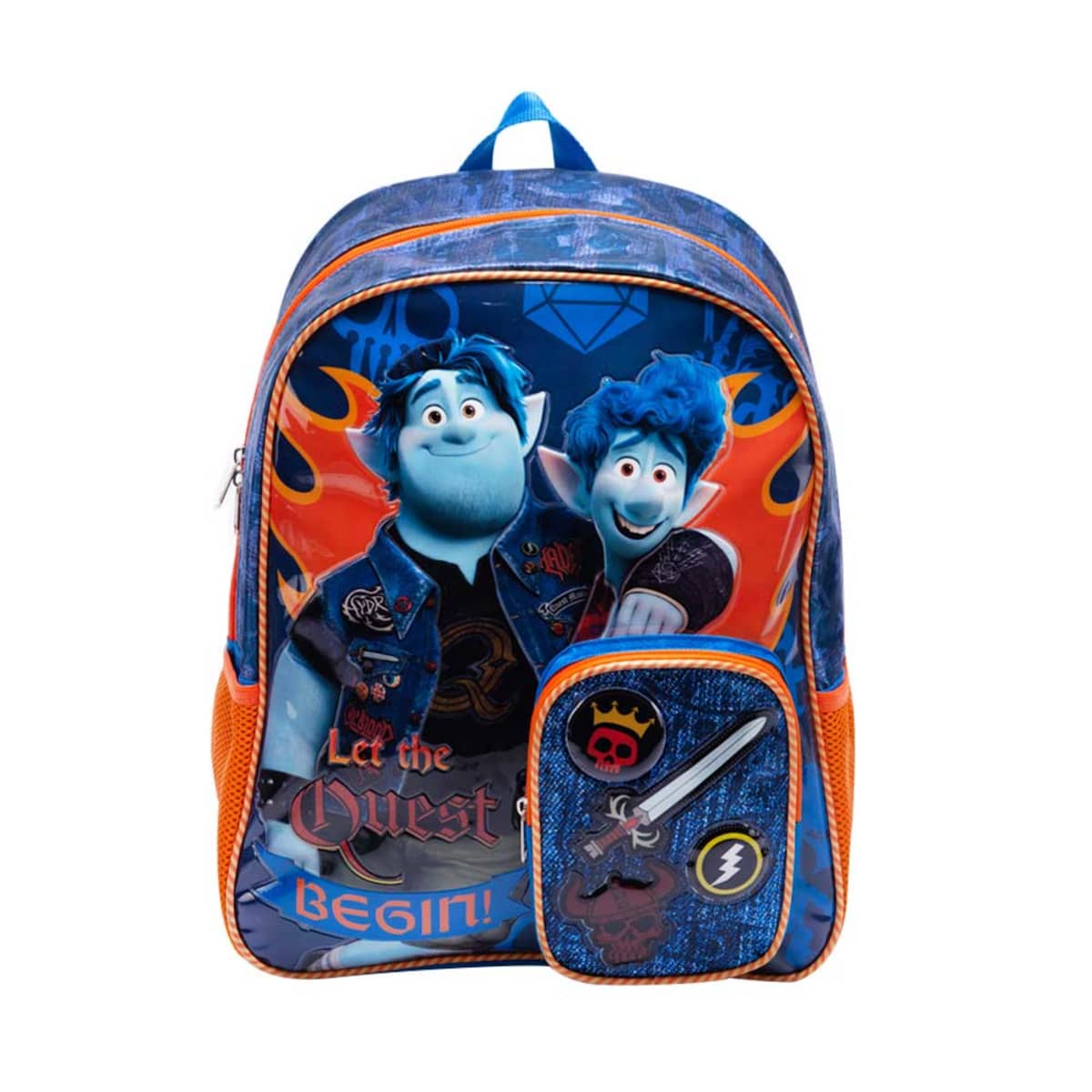 Mochila escolar backpack para niño película Onward de Pixar, color azul, mod. 942643