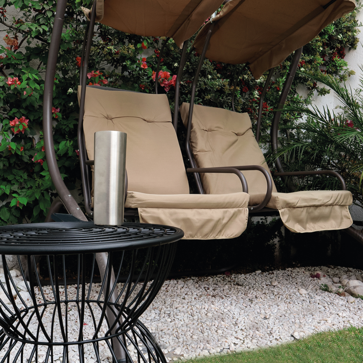 Mesa De Centro Para Exteriores, Jardín De Metal Tipo Jaula