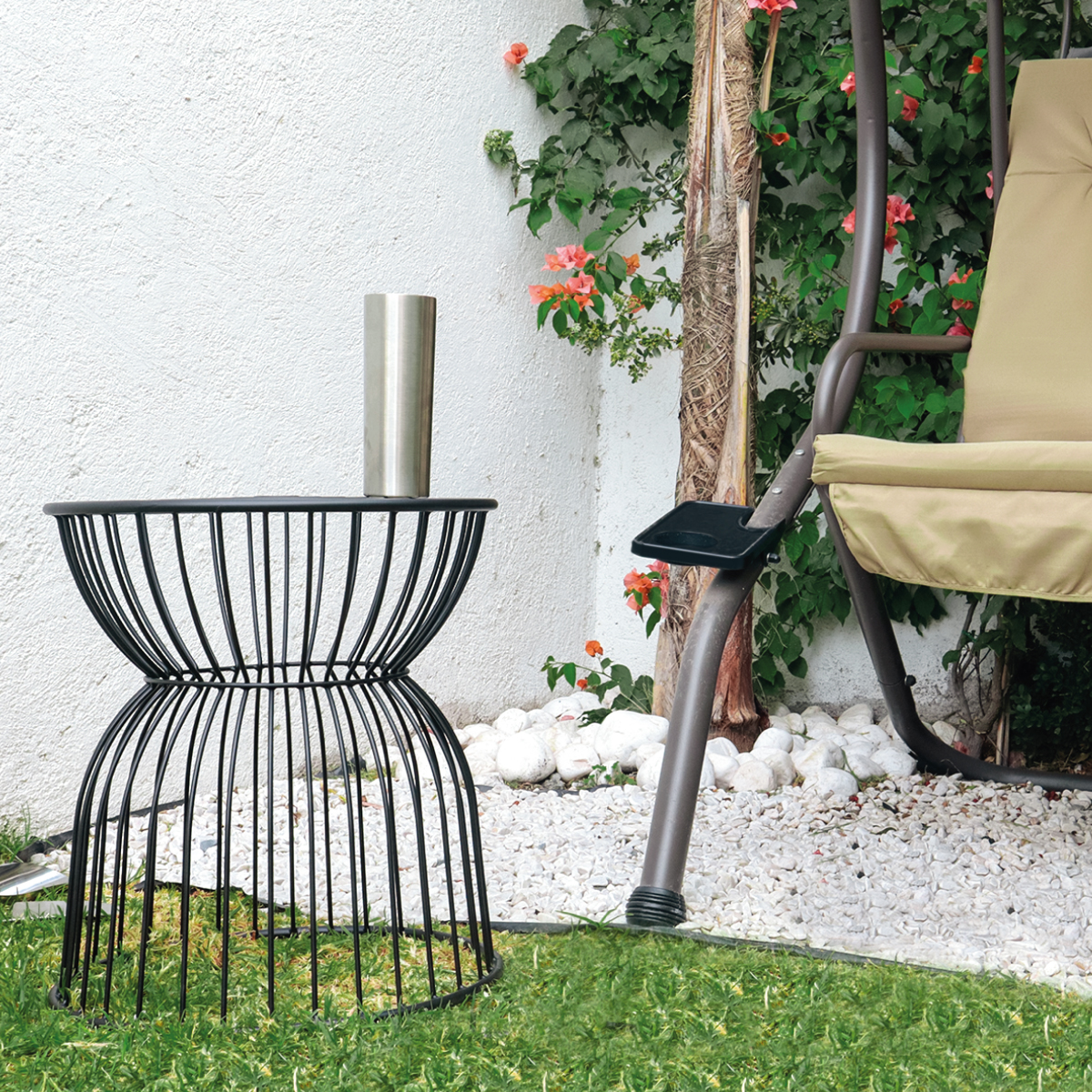 Mesa De Centro Para Exteriores, Jardín De Metal Tipo Jaula