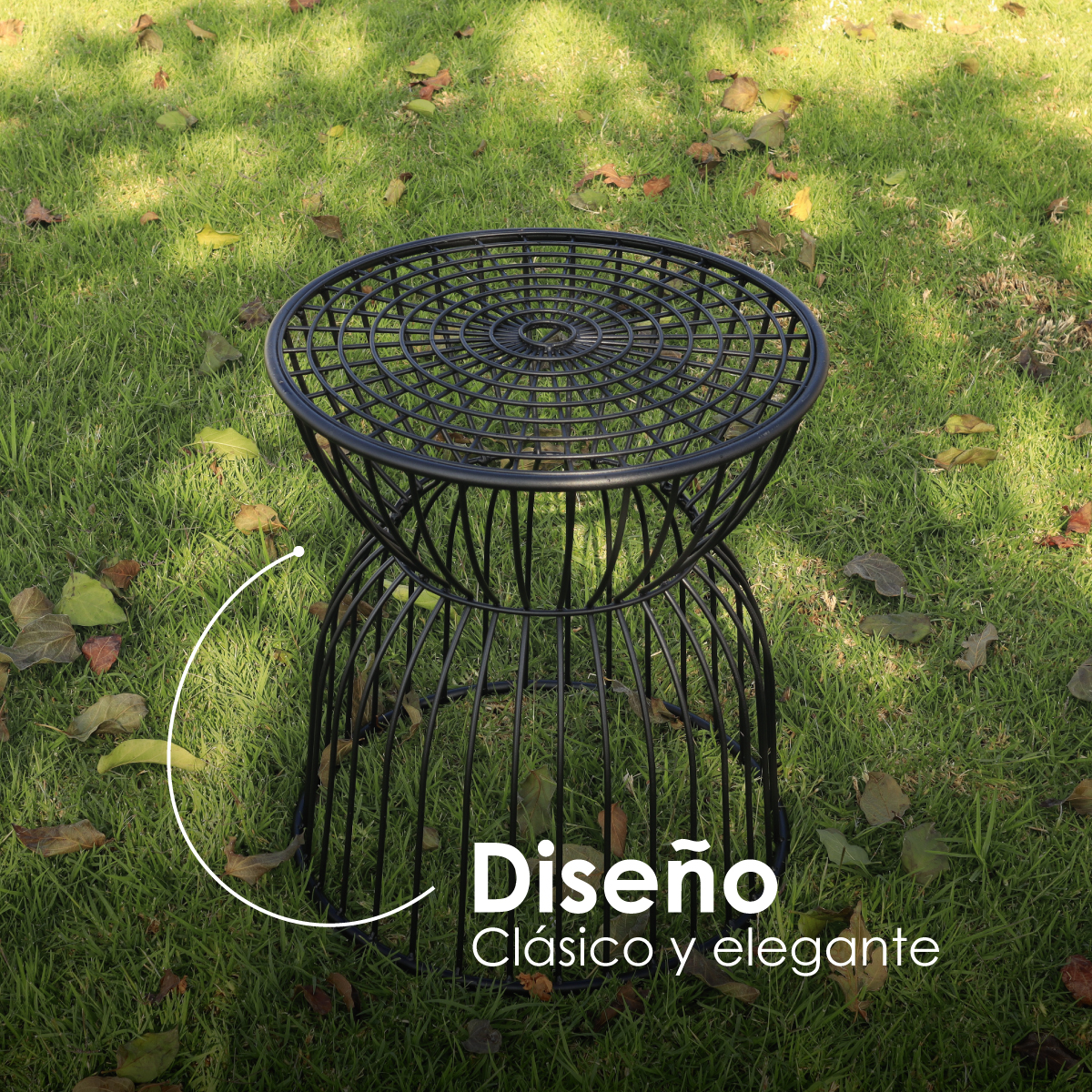 Mesa De Centro Para Exteriores, Jardín De Metal Tipo Jaula