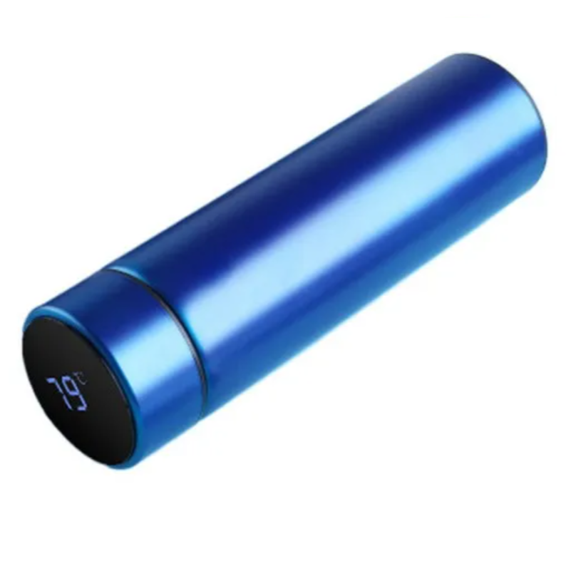 Termo Inteligente Azul Marino Pantalla Touch Lector Temperatura 480 ml