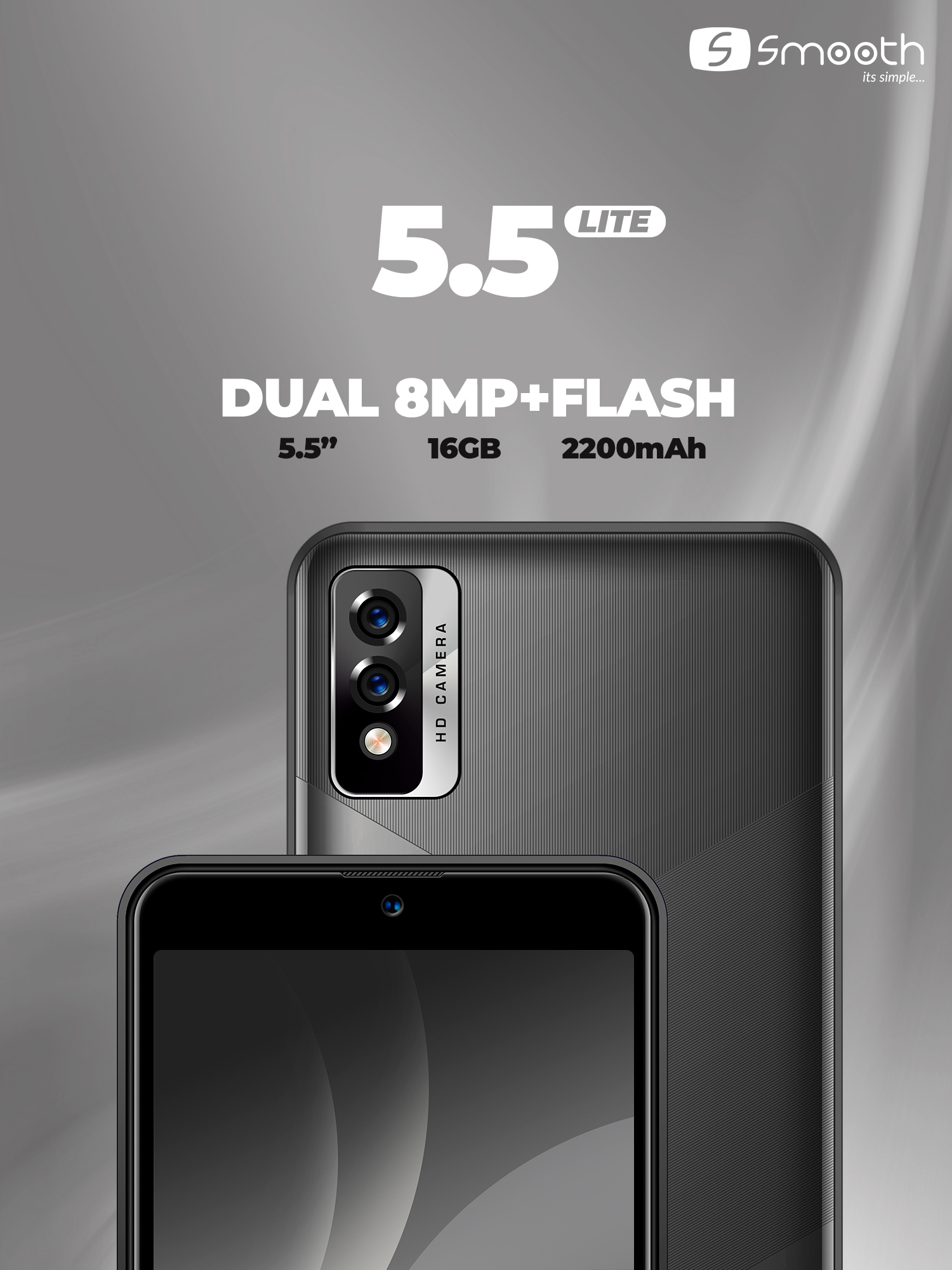 Celular Smooth 5.5 Lite 32GB/1GB - Negro