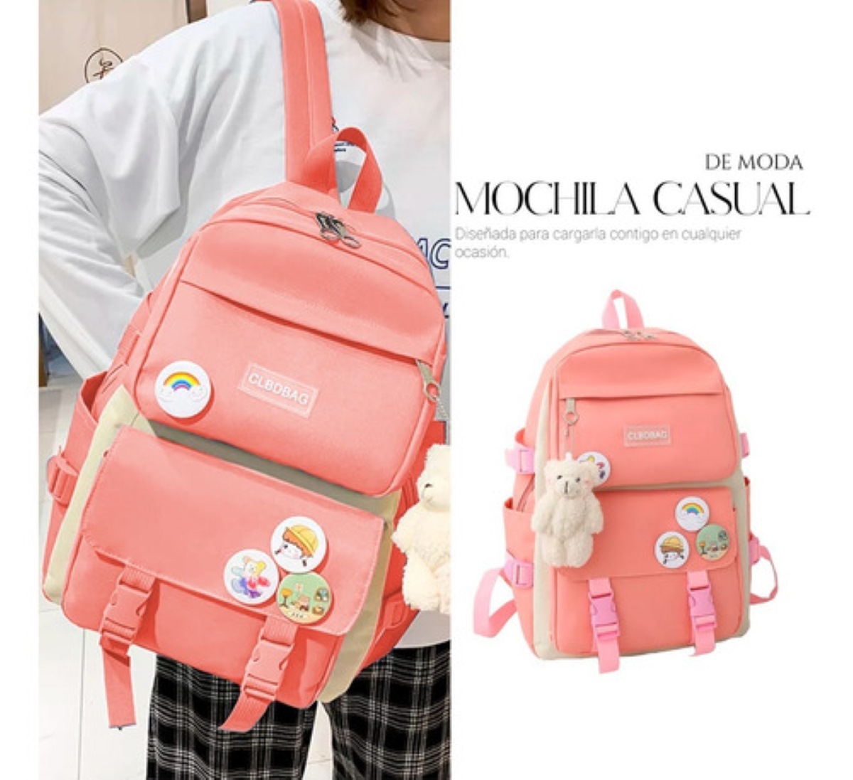 Mochilas Set 4 Pzs Para Dama Color Rosa
