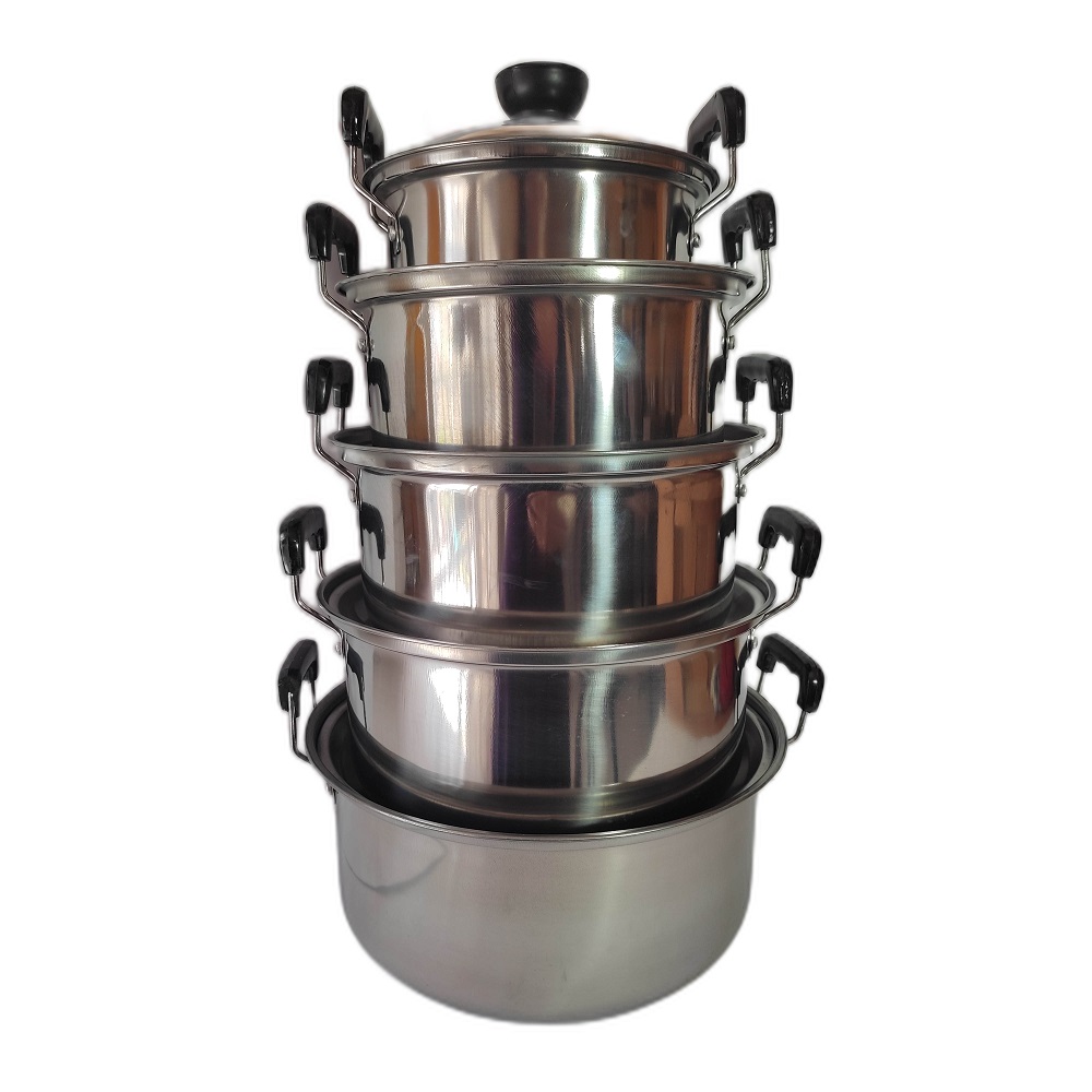 Juego 5 Ollas Con Tapa En Acero Inoxidable 16/20/22/24/26 Cm