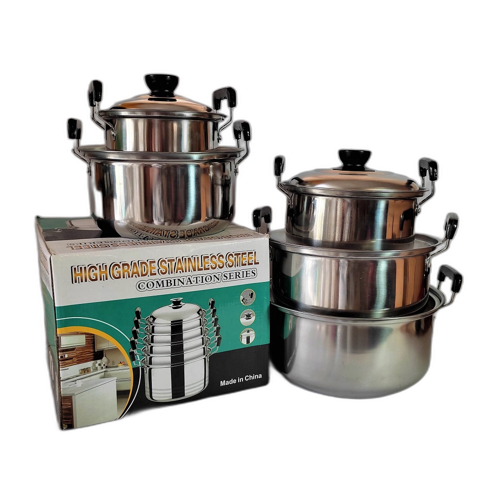 Juego 5 Ollas Con Tapa En Acero Inoxidable 16/20/22/24/26 Cm