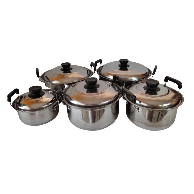 Juego 5 Ollas Con Tapa En Acero Inoxidable 16/20/22/24/26 Cm