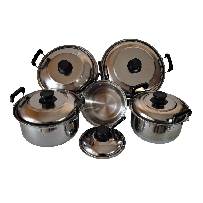 Juego 5 Ollas Con Tapa En Acero Inoxidable 16/20/22/24/26 Cm