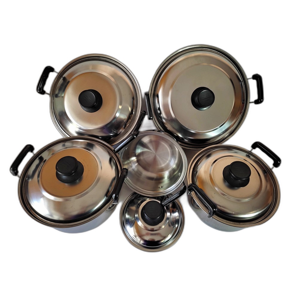 Juego 5 Ollas Con Tapa En Acero Inoxidable 16/20/22/24/26 Cm