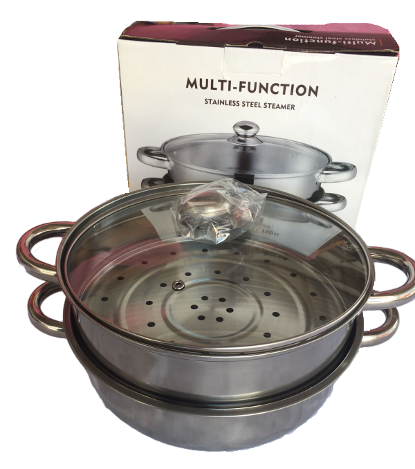 Olla De Vapor De 2 Niveles Vaporera De Acero Inoxidable 28cm