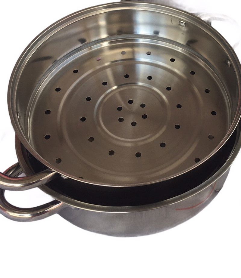 Olla De Vapor De 2 Niveles Vaporera De Acero Inoxidable 28cm