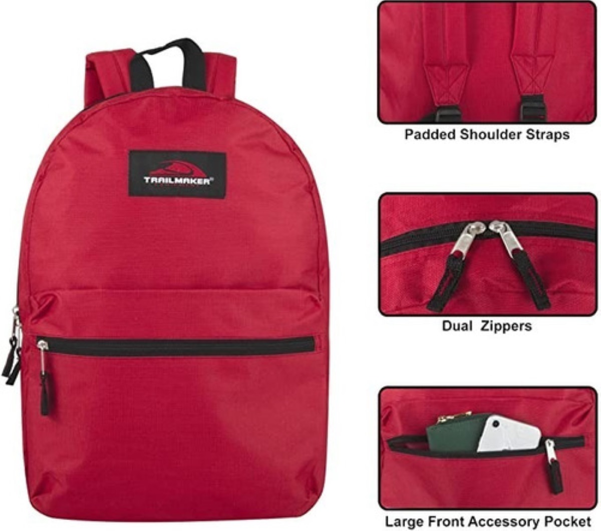 Mochila Escolar Unisex 17 Correas Acolchadas Roja