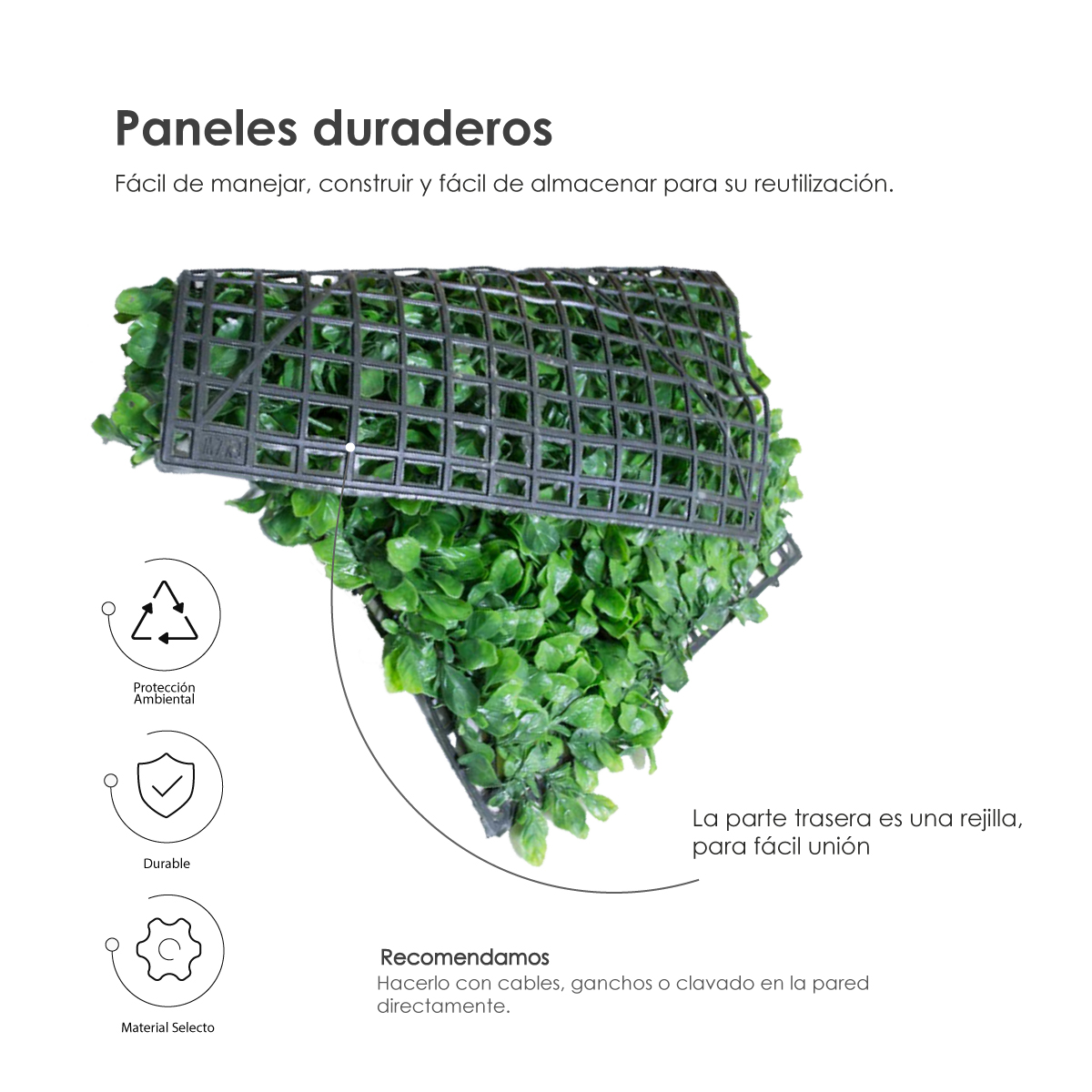 50 Piezas Follaje Artificial 40x60 Cm Muro Verde Sintetico Boxwood