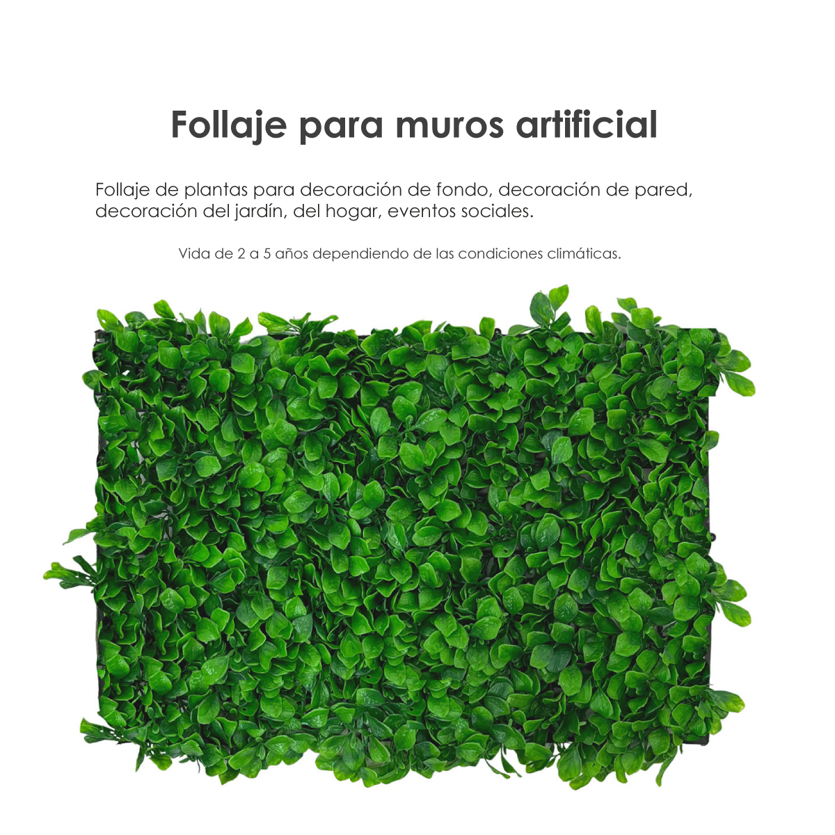 50 Piezas Follaje Artificial 40x60 Cm Muro Verde Sintetico Boxwood