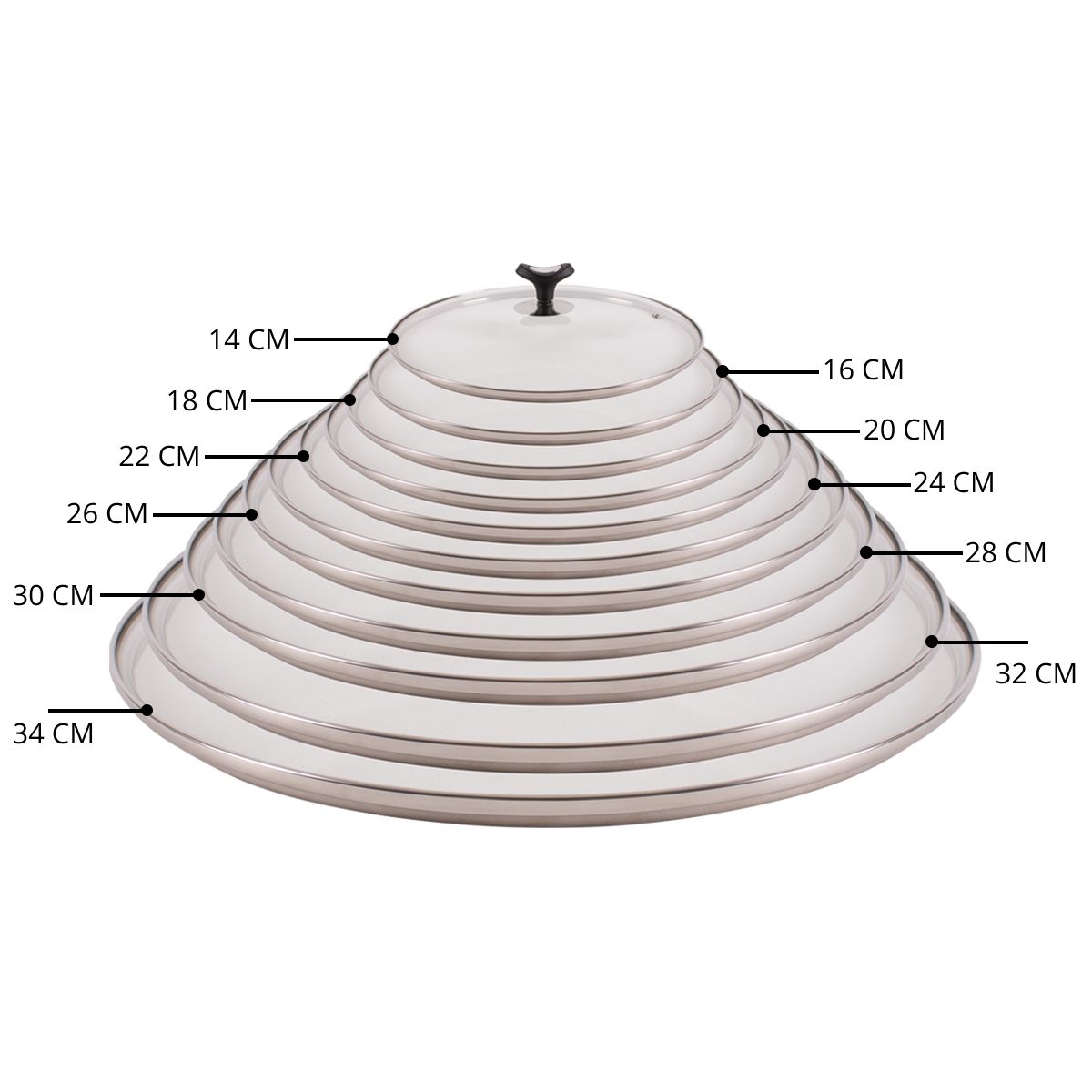 Tapa De Cristal Templado 22 Cm Queen Sense