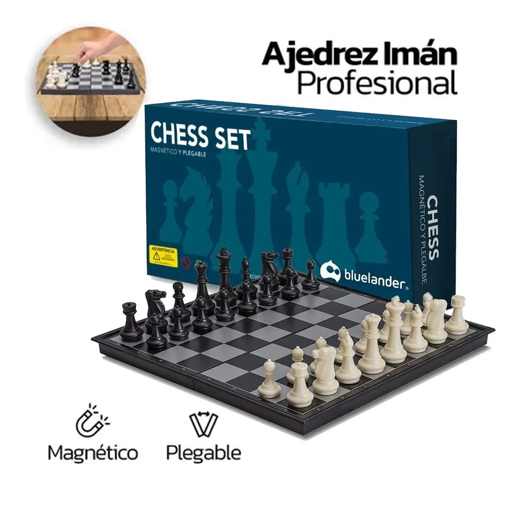 Ajedrez Iman Profesional Magnético Clásico Plegable 25cm