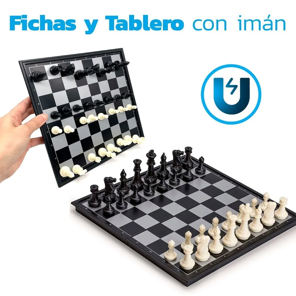 Ajedrez Iman Profesional Magnético Clásico Plegable 25cm
