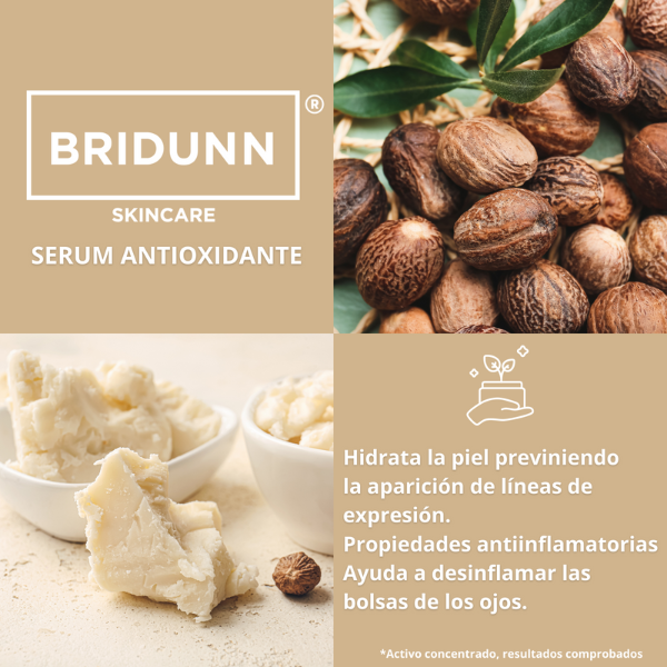 Kit Antiedad Crema Facial Antiarrugas Efecto Tensor y Suero Facial Antioxidante Natural BRIDUNN Skincare .