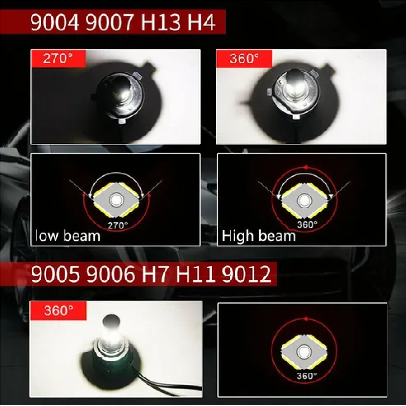 Kit De Faros Delanteros De 4 Lados H4