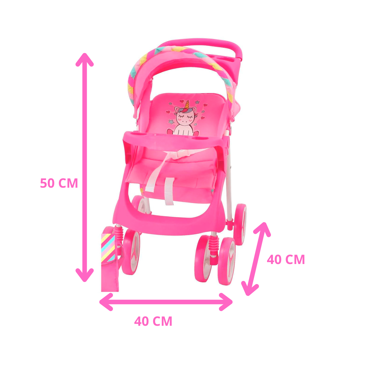 Combo Prinsel Carriola Maxi Doll Unicornio Rosa