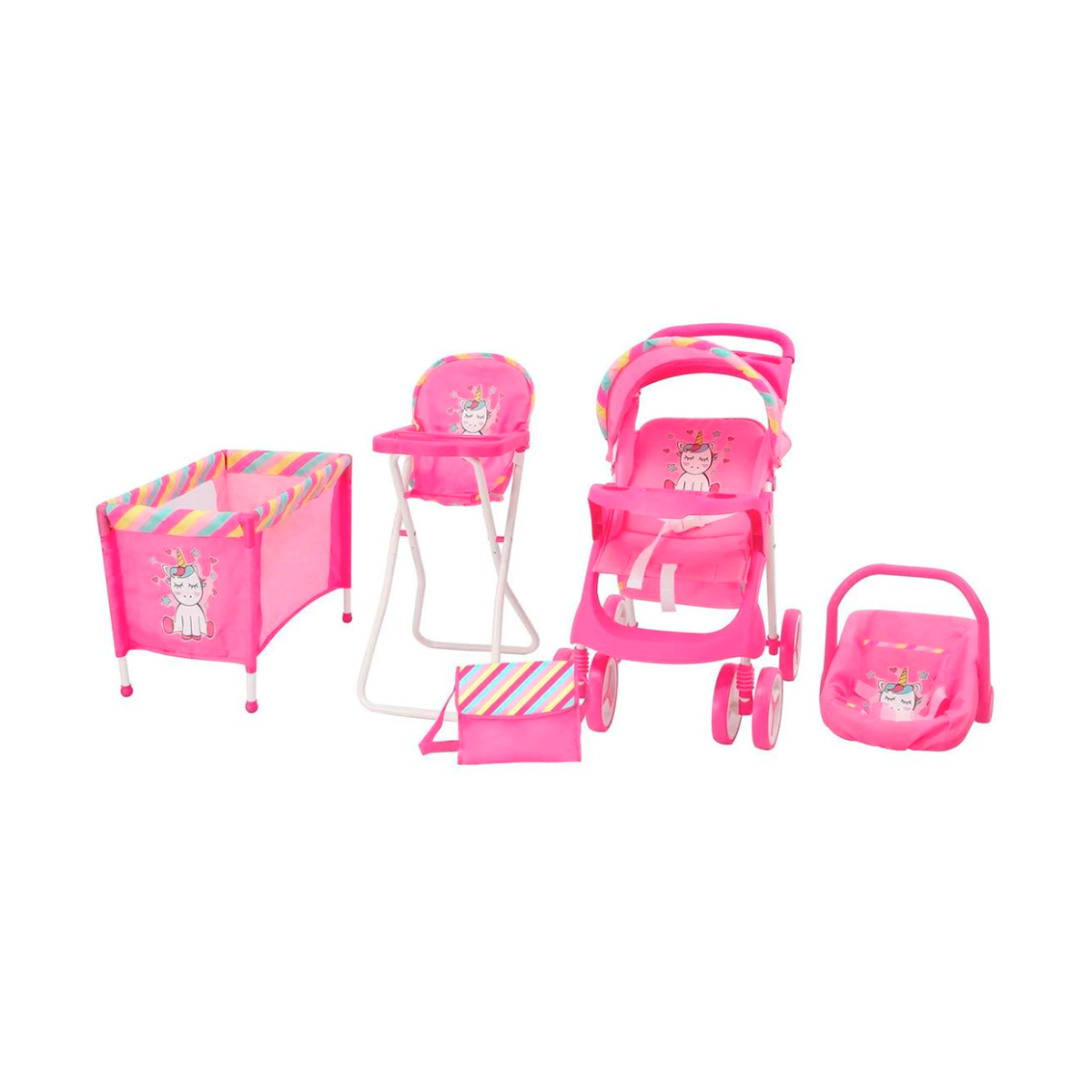 Combo Prinsel Carriola Maxi Doll Unicornio Rosa