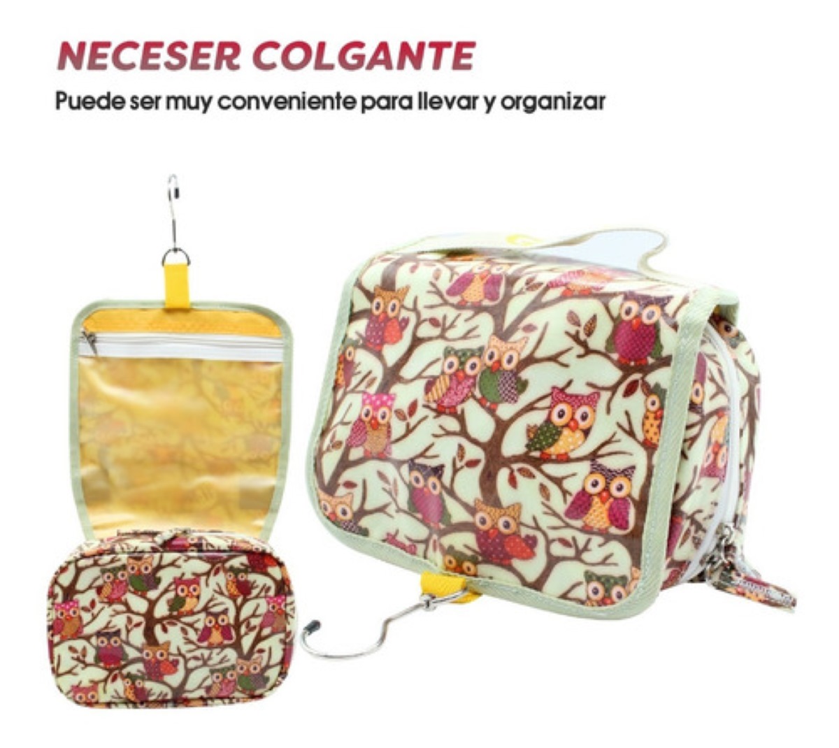 Cosmetiquera Bolsa Neceser Para Maquillaje Malubero Color Púrpura Con 3  Piezas