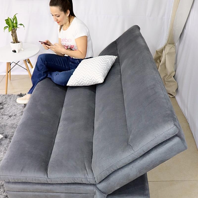 Sofá Cama Matrimonial Gris Moderno Cómodo