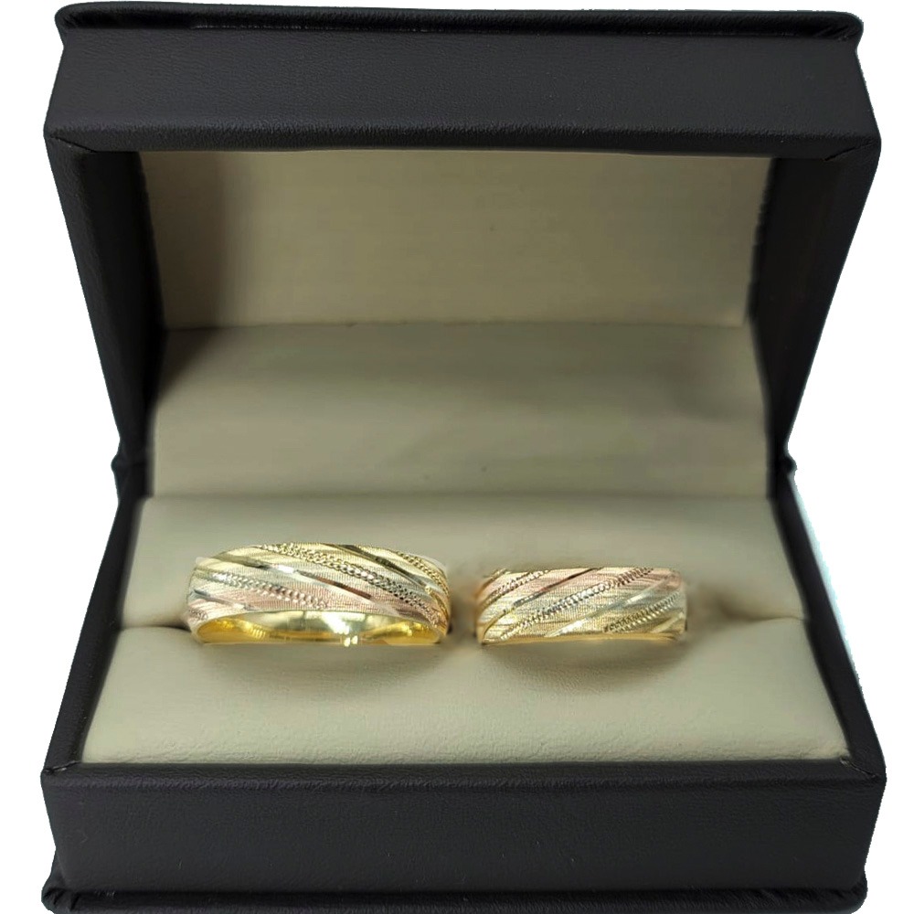 Par De Argollas Oro 14k Con Grabado Laser Florentino