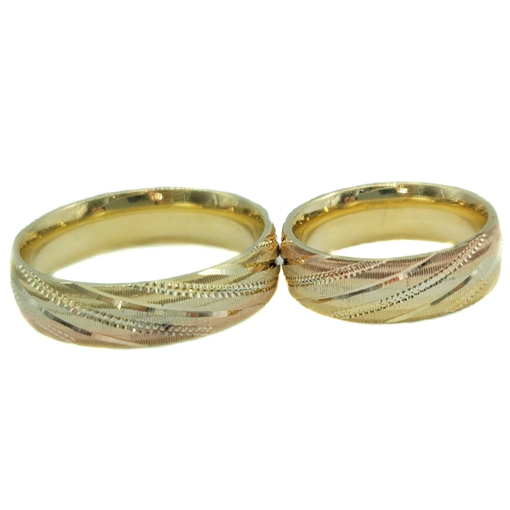 Par De Argollas Oro 14k Con Grabado Laser Florentino