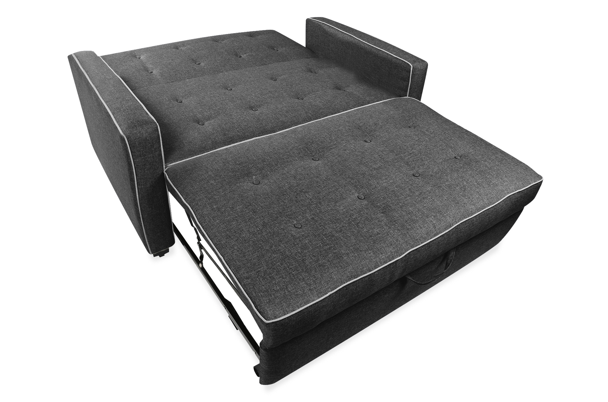 Bianca Sofá Cama Love Seat Makora Gris Oxford convertible en cama con mecanismo. El envío cubre un 80% del Territorio Nacional