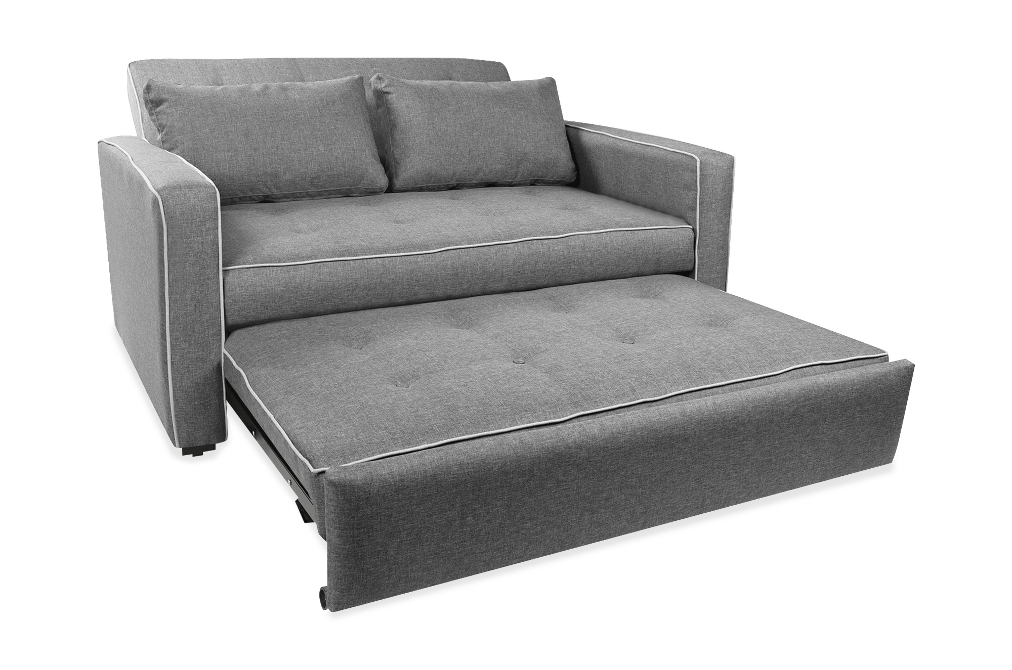Bianca Sofá Cama Love Seat Makora Gris Claro convertible en cama con mecanismo. El envío cubre un 80% del Territorio Nacional