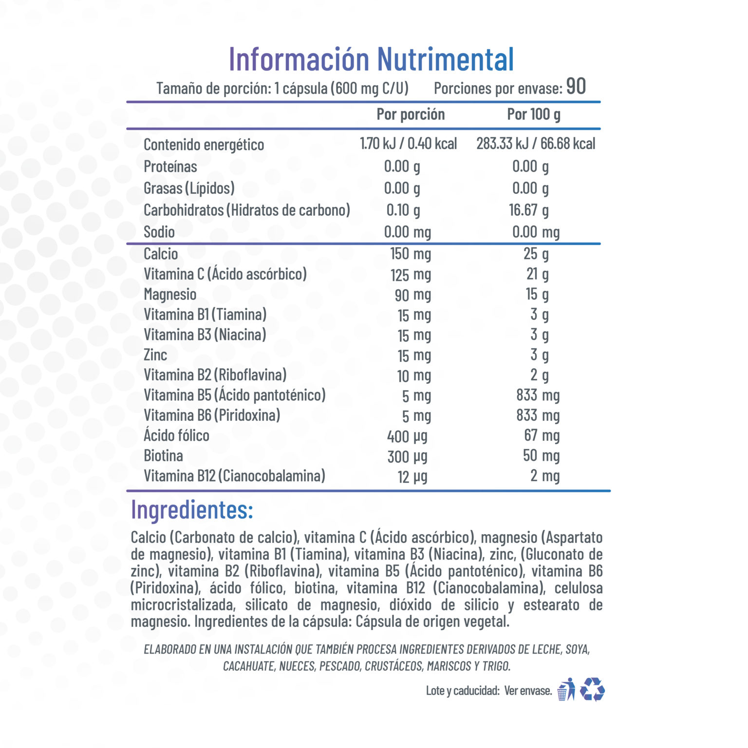Fit Soul Vitmin Blend Multivitaminas Vitaminas 90 cápsulas Impulso Inmunológico