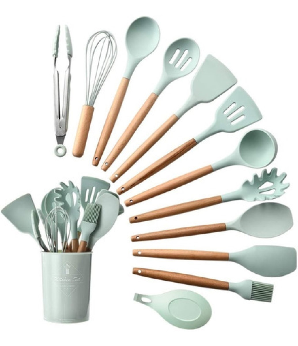 Utencilios de Silicona para Cocina 11pz Verde