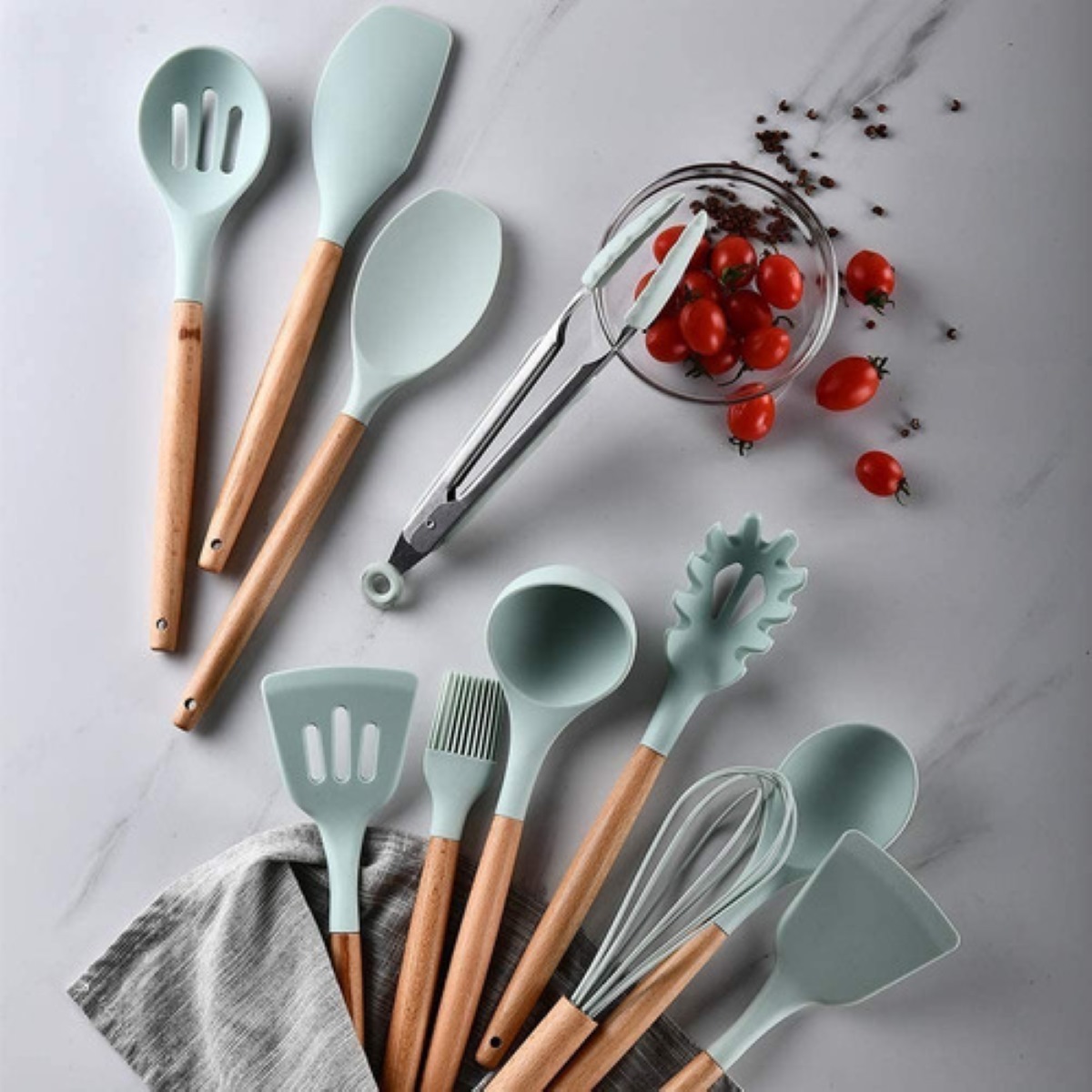 Utencilios de Silicona para Cocina 11pz Verde