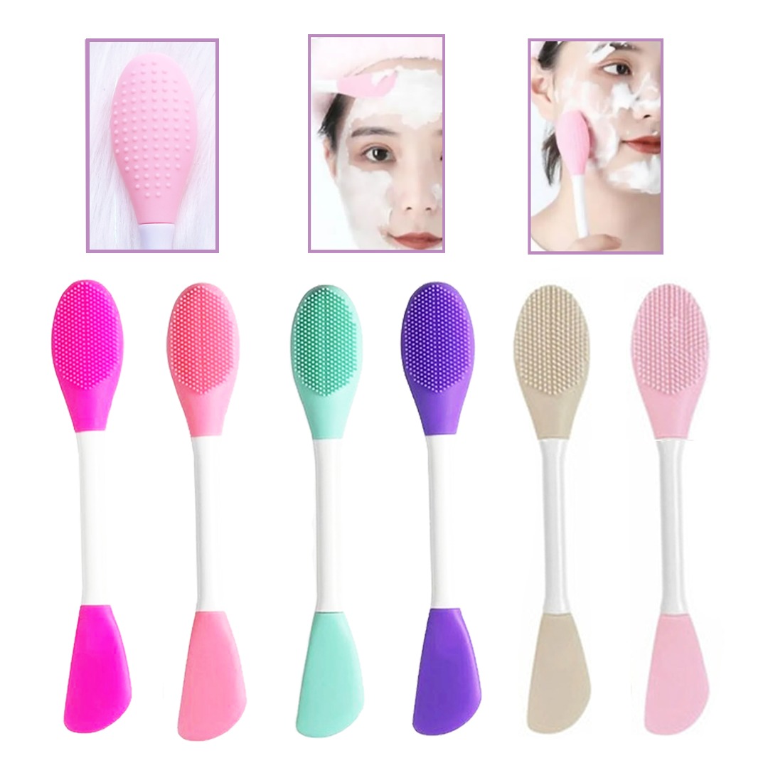 Cepillo Exfoliante Facial Con Espátula Para Mascarillas