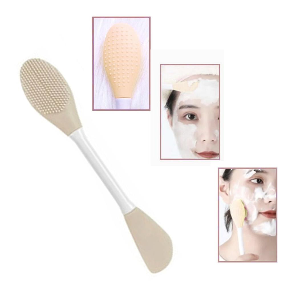 Cepillo Exfoliante Facial Con Espátula Para Mascarillas