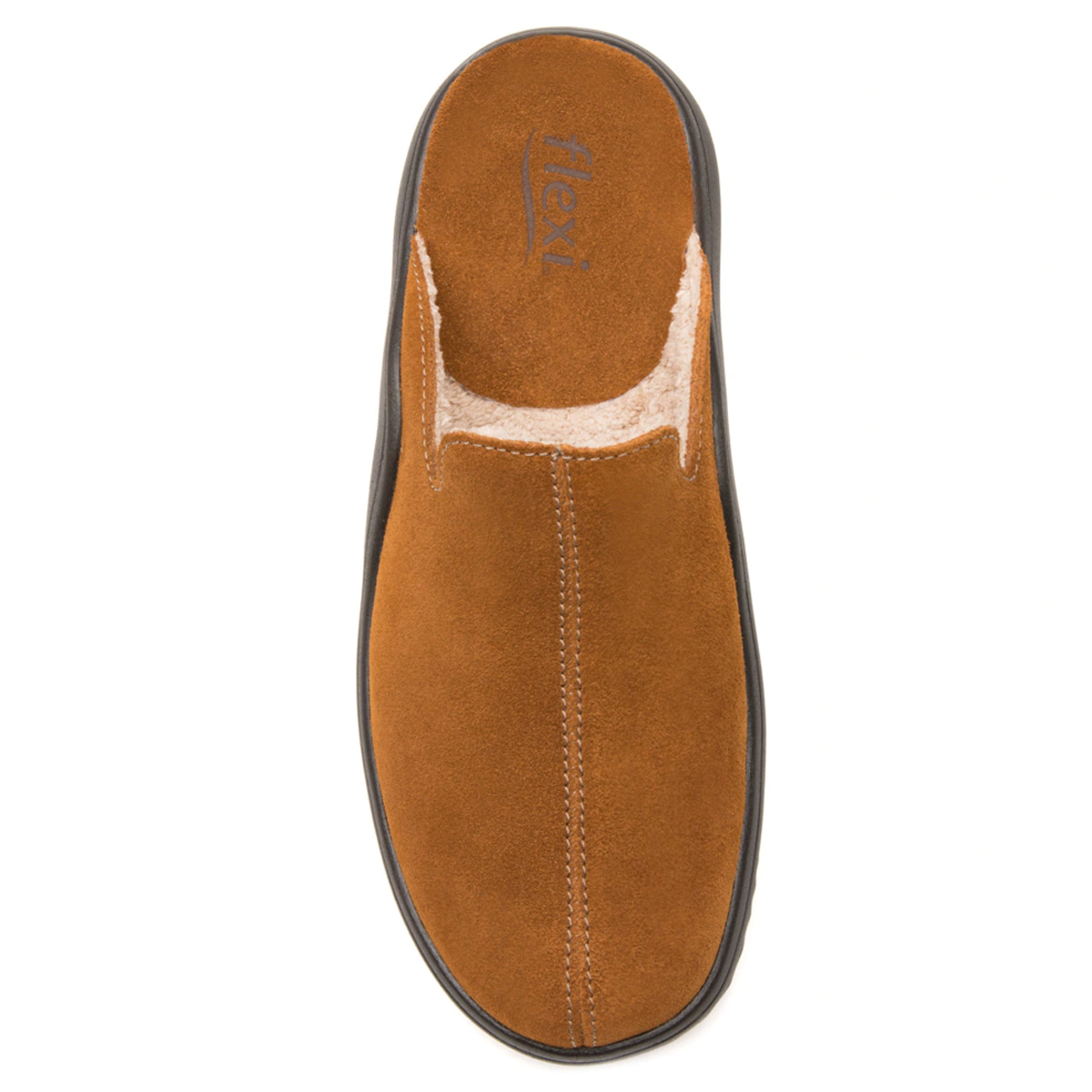 Zapato De Descanso Tipo Mule Zuecos Flexi Hombre  408004 Ocre Gamuza Original