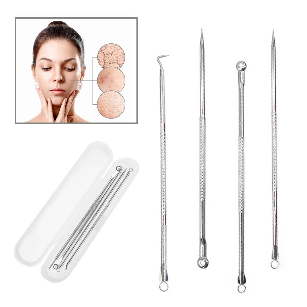 Kit Removedor Extractor Puntos Negros Espinillas Acne 4 Pzs