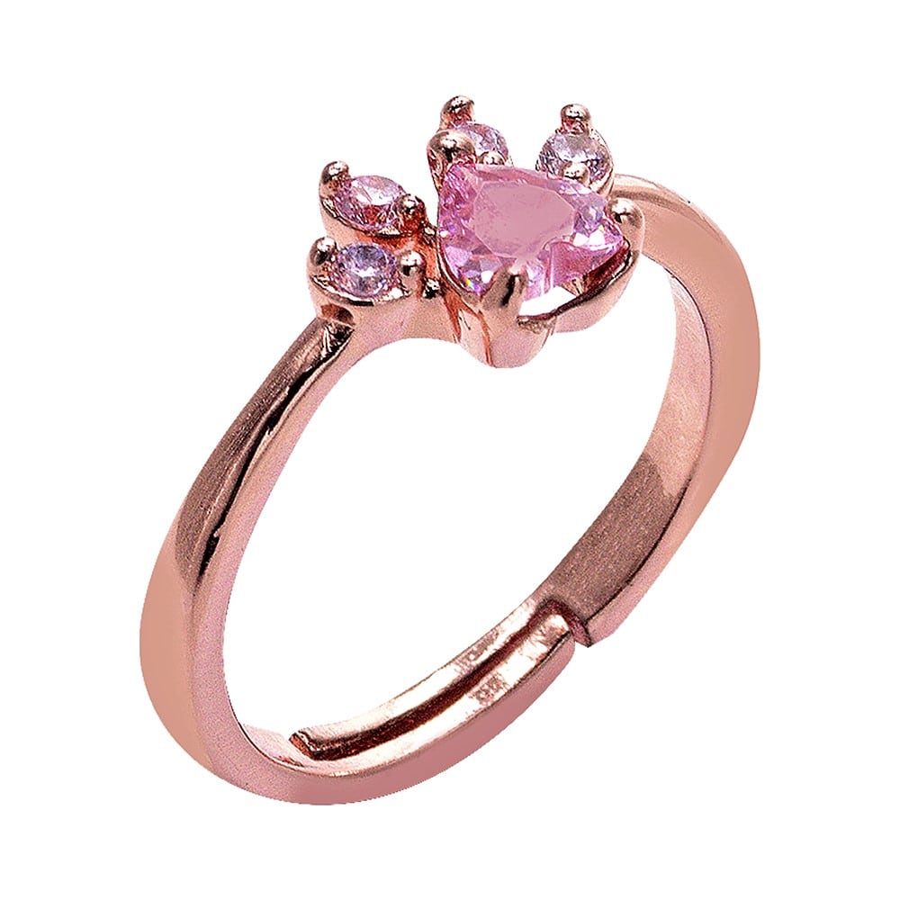 Anillo Huella ADELSTEN en Chapa de Oro Rosa Ajustable y SWAROVSKI ELEMENTS INCLUYE DE REGALO ARETES DIAMOND Y CAJA PARA REGALO