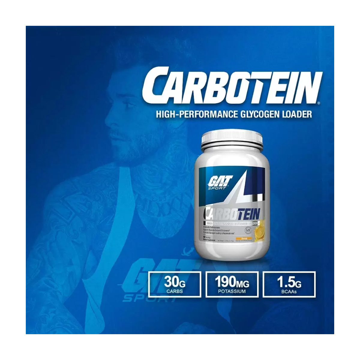 Gat Carbotein 1.8kg 50 Serv. - Naranja