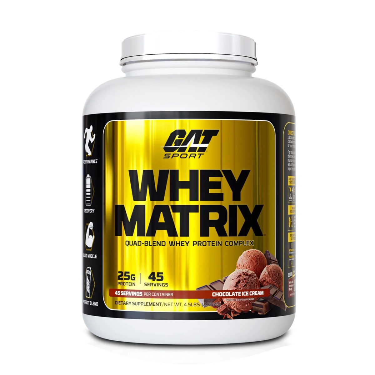 Proteina Gat Whey Matrix 4.5 lbs 45 Serv. - Chocolate