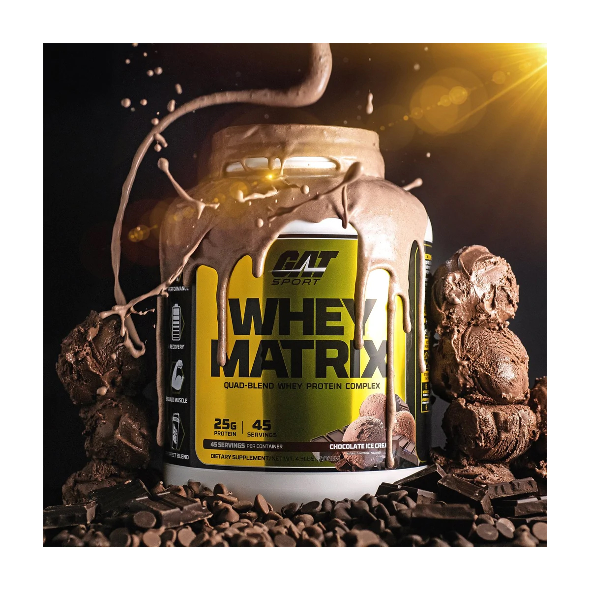 Proteina Gat Whey Matrix 4.5 lbs 45 Serv. - Chocolate