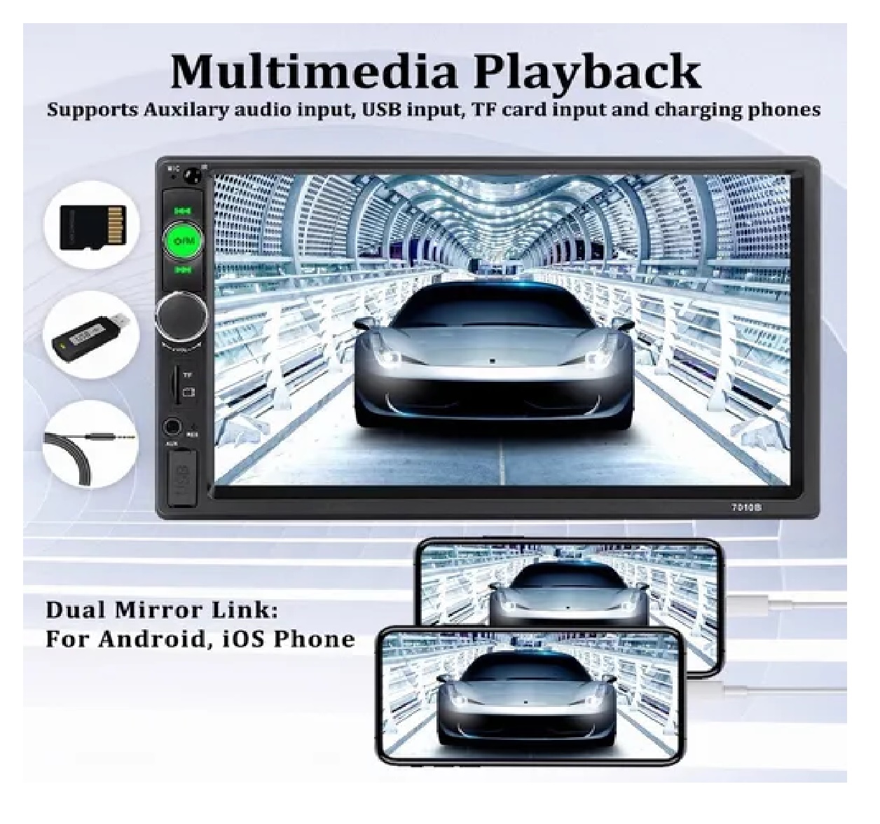 Autoestereo Con Pantalla 7 Pulgada 2 Din Y 12 Led Camara