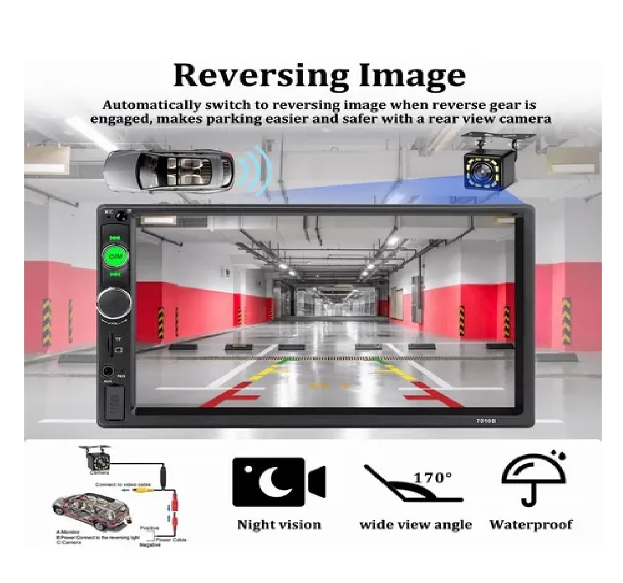 Autoestereo Con Pantalla 7 Pulgada 2 Din Y 12 Led Camara