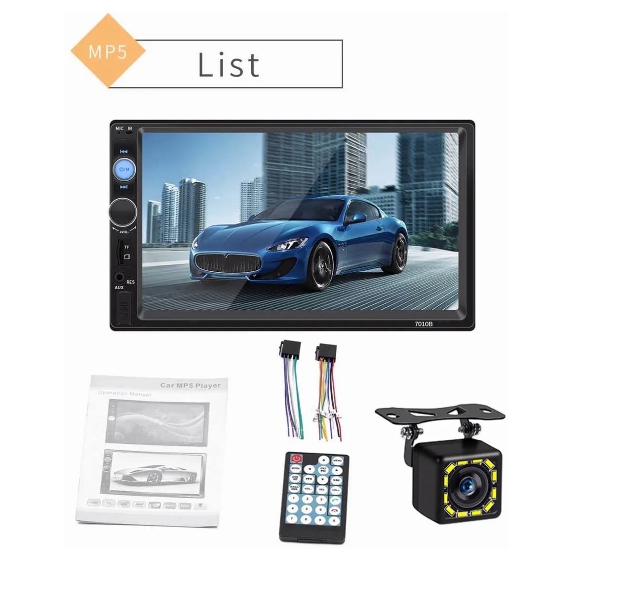 Autoestereo Con Pantalla 7 Pulgada 2 Din Y 12 Led Camara