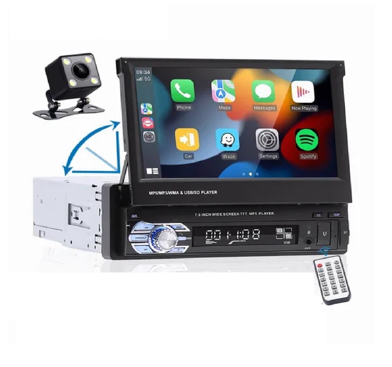 Autoestéreo Pantalla 1din Retráctil Hd Estéreo 7 In