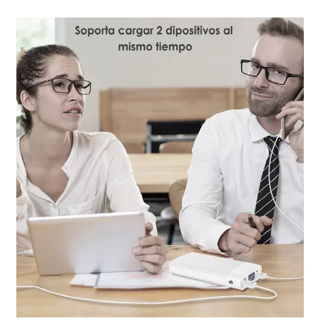 Power Bank Batería Portátil 20000mah 2.1a Carga Rápida 1hora Blanco