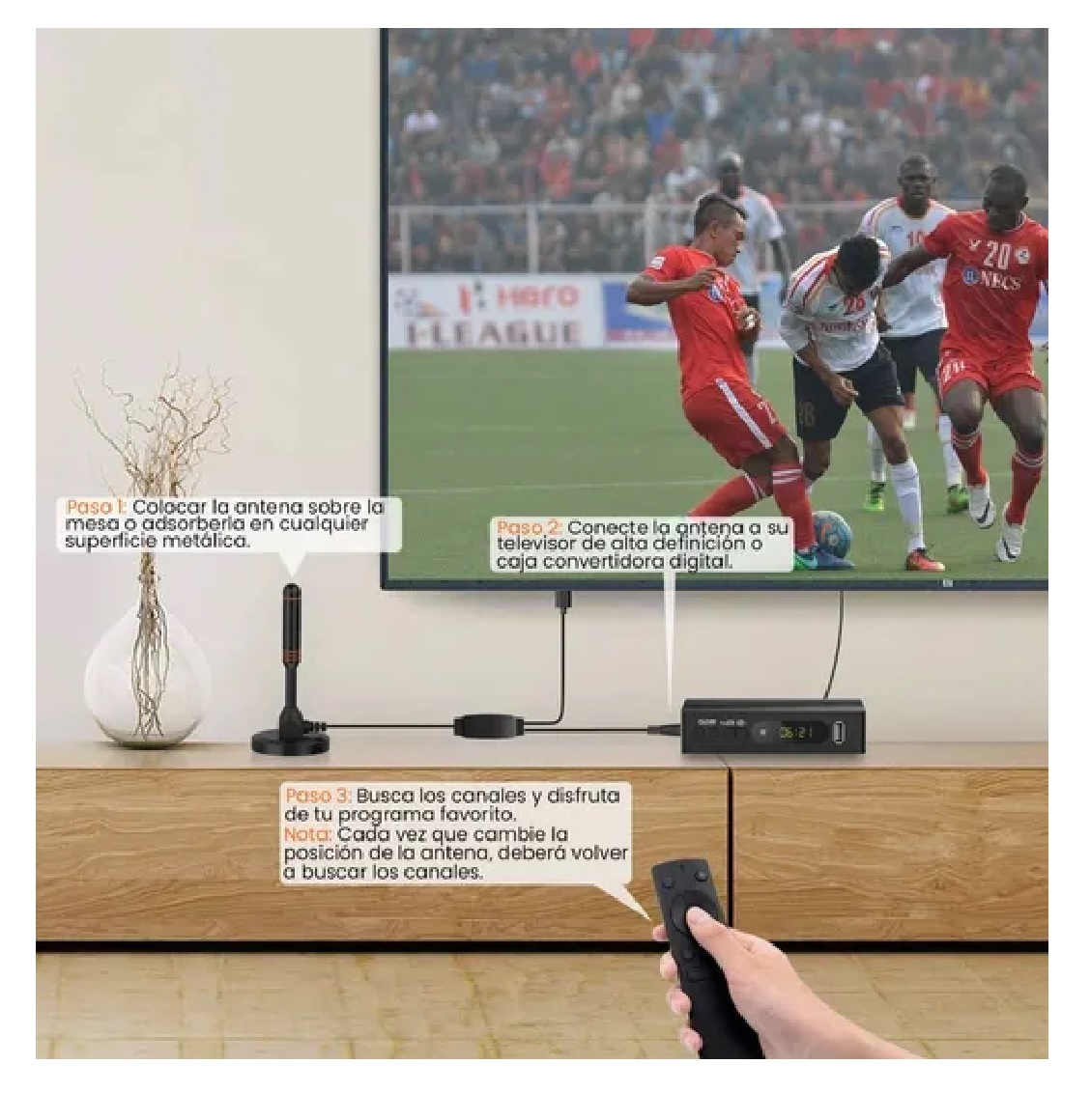 Antena De Tv Digital Para Interiores Hdtv 4