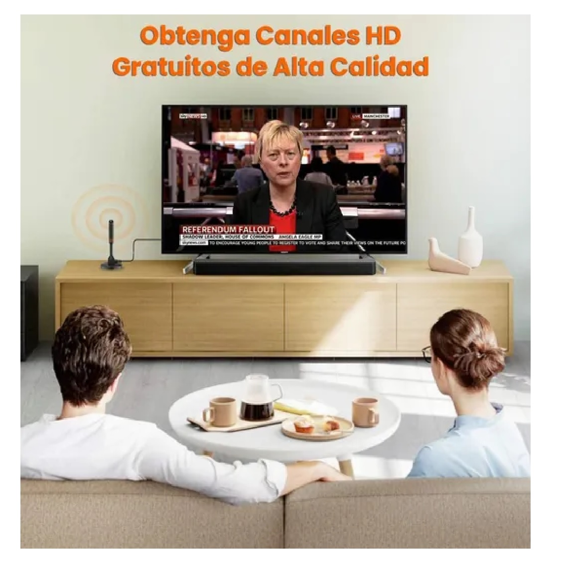 Antena De Tv Digital Para Interiores Hdtv 4