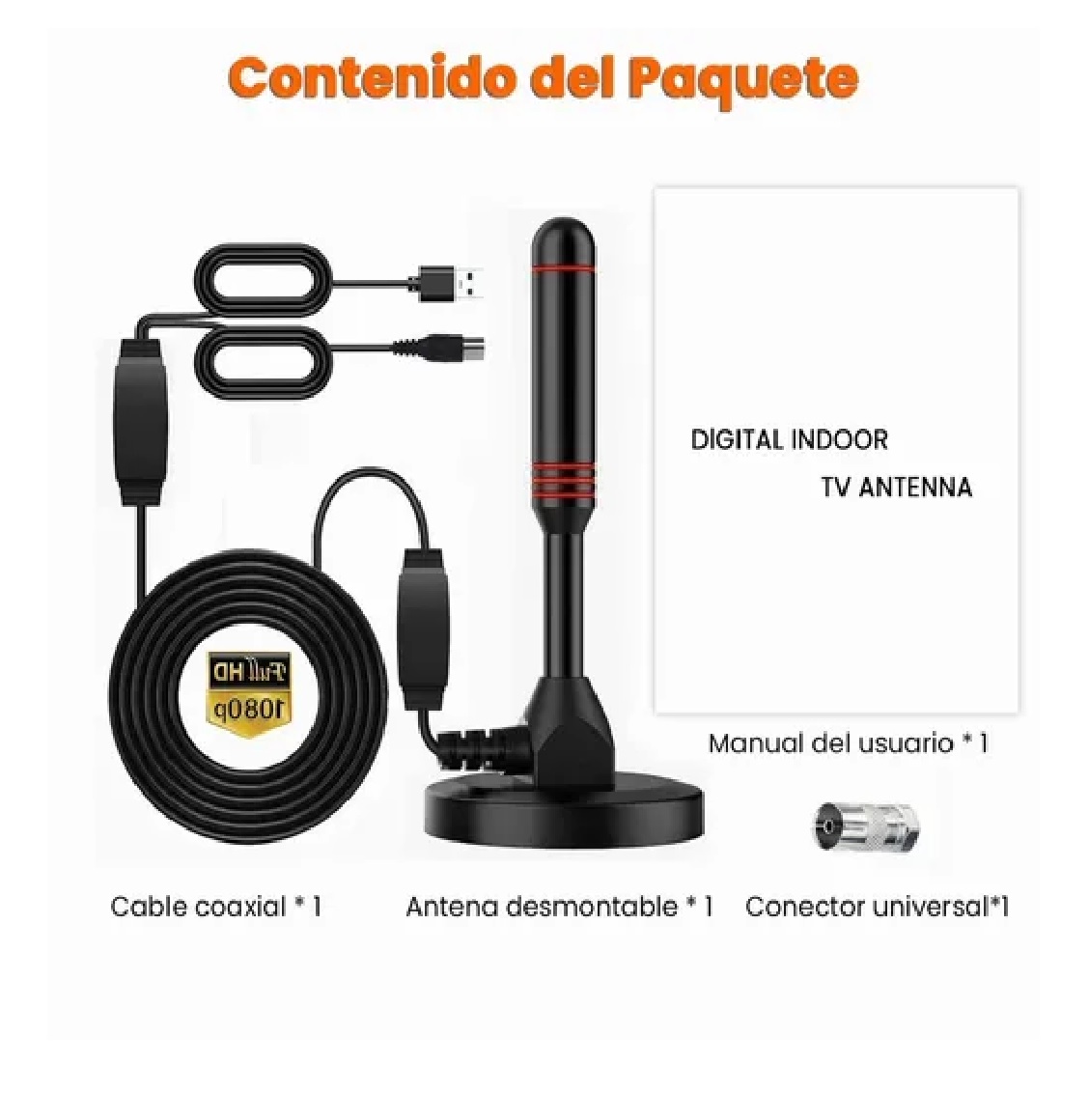 Antena De Tv Digital Para Interiores Hdtv 4